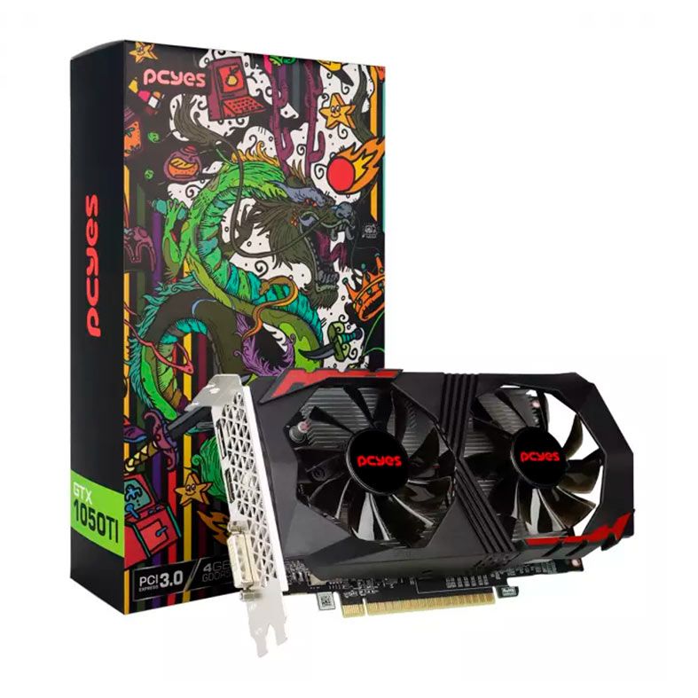 Placa de Vídeo Pcyes GeForce GTX 1050 TI, 4GB, GDDR5, 128-bit, PVGTX1050TI4GBR5128