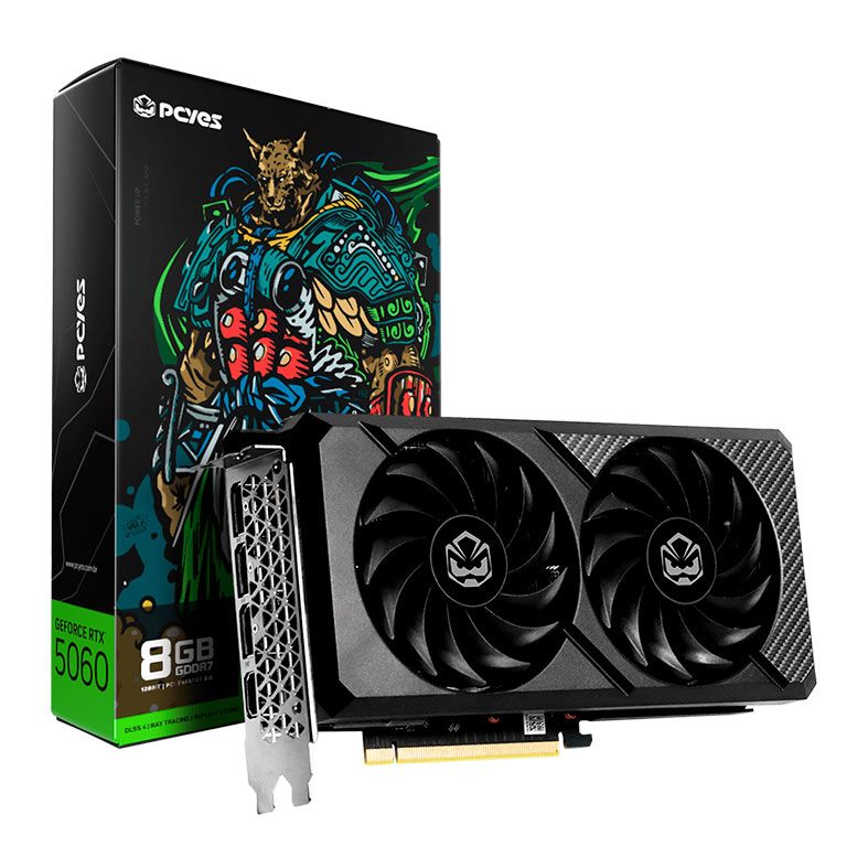 Placa de Video PCYes Nvidia GeForce RTX 5060 PVRTX5060B2F128, 8GB, GDDR7, 128-bit, PVRTX5060B2F128
