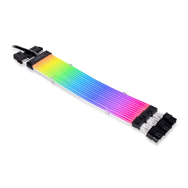 Cabo Sleeved Lian Li Strimer Plus V2 Triple 8 Pin, ARGB, 300mm, PW12-PV2-BLACK