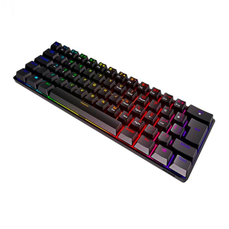 Teclado Mecanico Gamer Pcyes ZOT, RGB, ABNT2, Compacto, Switch Marrom, Preto, PZOHBWRGB