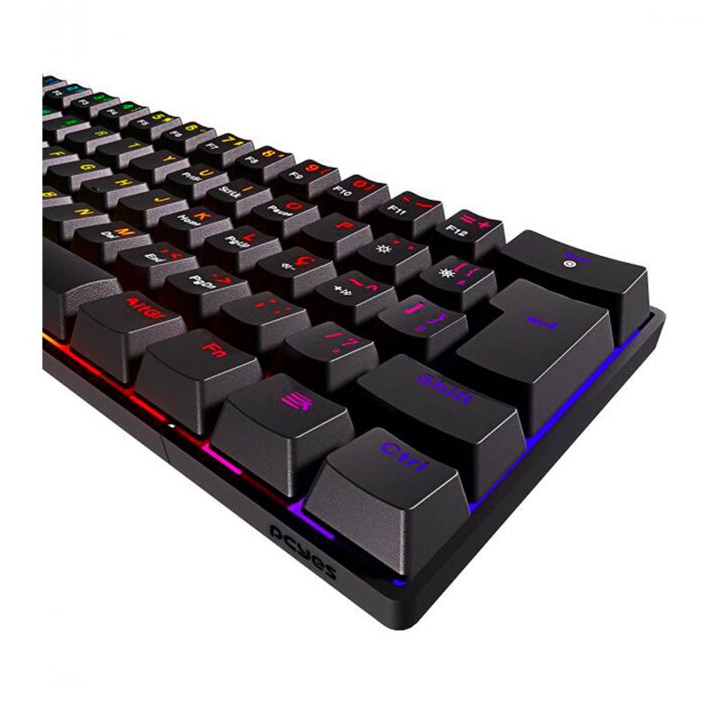 Teclado Mecanico Gamer Pcyes ZOT, RGB, ABNT2, Compacto, Switch Marrom, Preto, PZOHBWRGB