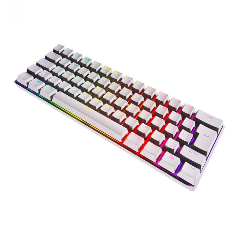 Teclado Mecanico Gamer Pcyes ZOT, RGB, ABNT2, Compacto, Switch Marrom, Branco, PZWOHBWRGB