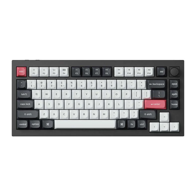 Teclado Magnetico Keychron Q1 HE Knob Version, RGB, Wireless, Switch Nebula, Preto e Branco, Q1H-M1