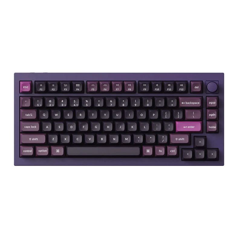 Teclado Mecanico Keychron Q1 Max Knob Version, RGB, Wireless, Switch Marrom, Roxo, Q1M-V3