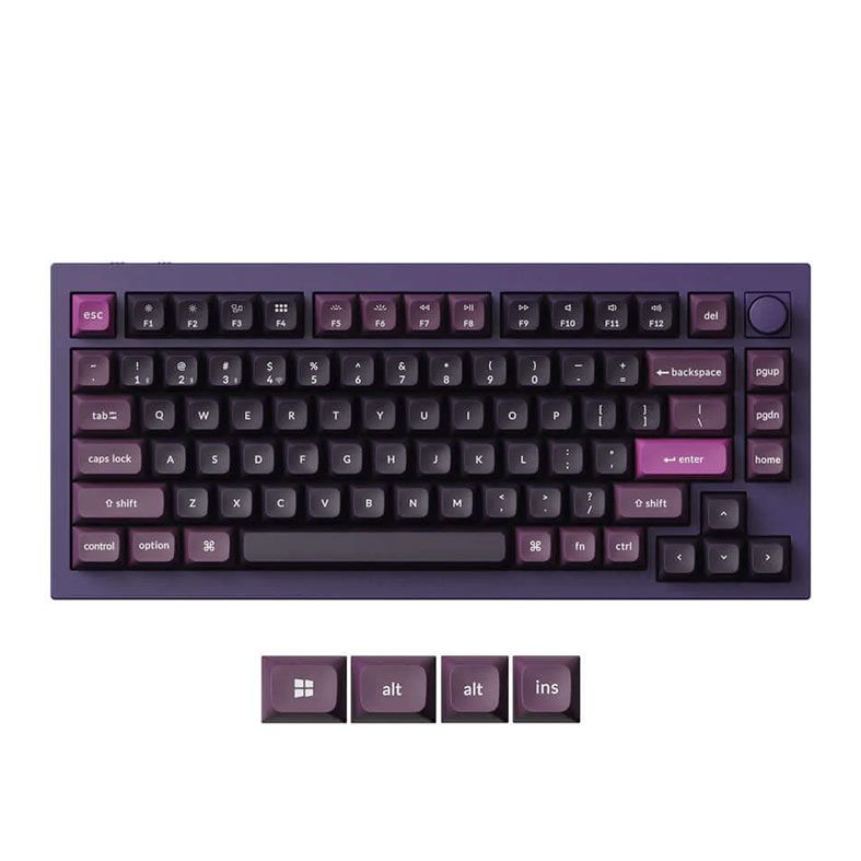 Teclado Mecanico Keychron Q1 Max Knob Version, RGB, Wireless, Switch Marrom, Roxo, Q1M-V3