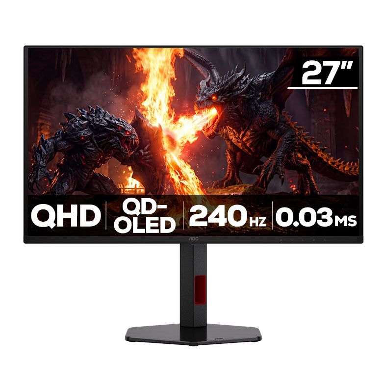 Monitor Gamer AOC Agon G4, 27 Pol, QD-OLED, QHD, 0.03ms, 240Hz, Adaptive Sync, HDR 10, HDMI/DP, Q27G4ZDR