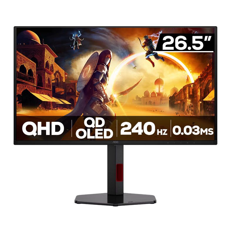Monitor Gamer AOC Agon G4, 26.5 Pol, OLED, QHD, 0.03ms, 240Hz, G-Sync, HDMI/DP, Q27G4ZDR