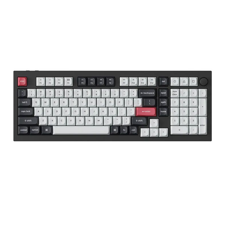 Teclado Magnetico Keychron Q5 HE Knob Version, RGB, Wireless, Switch Nebula, Preto e Branco, Q5H-M1