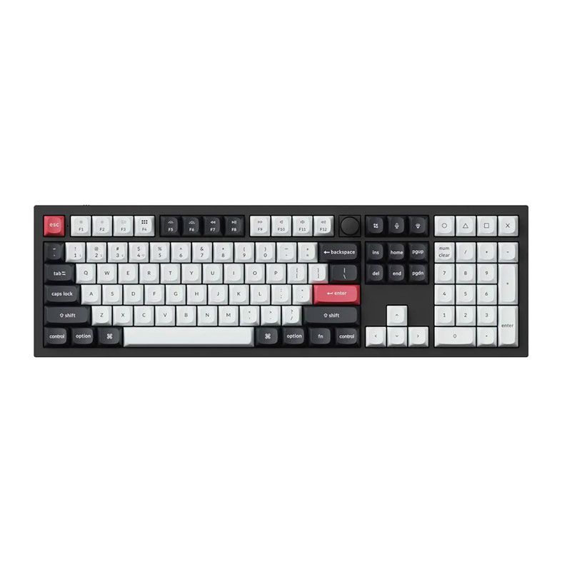 Teclado Magnetico Keychron Q6 HE Knob Version, RGB, Wireless, Switch Nebula, Preto e Branco, Q6H-M1
