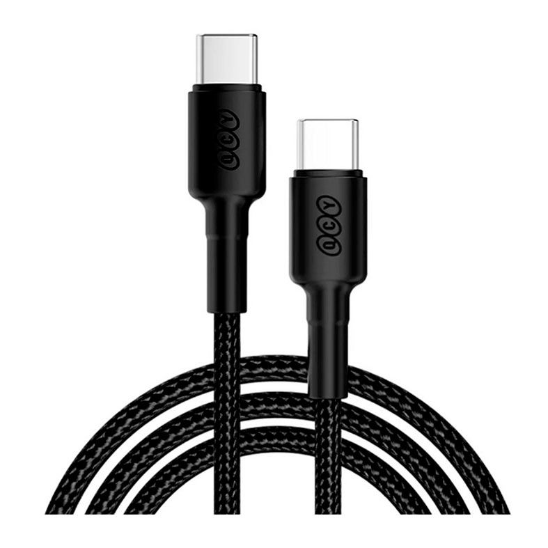Cabo Tipo-C QCY, 60W, Nylon, Preto, QCY-DC13