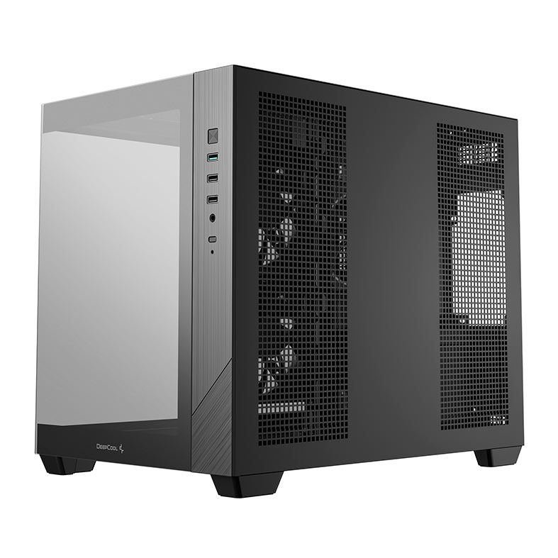 Gabinete Gamer Deepcool CG330, ARGB, Mid-Tower, Lateral de Vidro, Com 3 Fans, Preto, R-CG330-BKNGM3-G