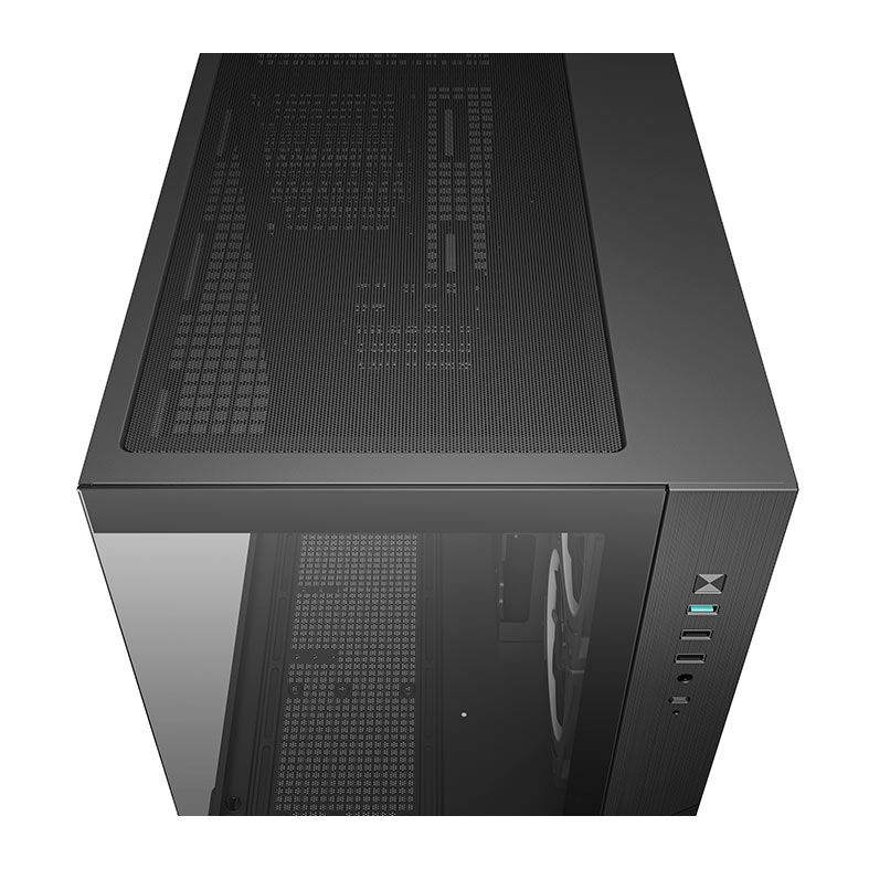 Gabinete Gamer Deepcool CG330, ARGB, Mid-Tower, Lateral de Vidro, Com 3 Fans, Preto, R-CG330-BKNGM3-G
