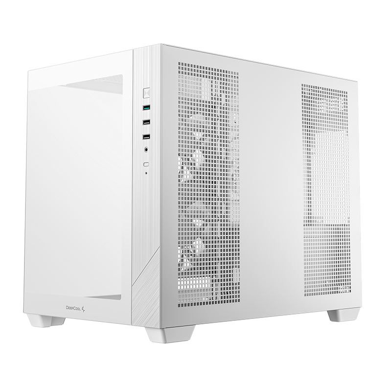 Gabinete Gamer Deepcool CG330, ARGB, Mid-Tower, Lateral de Vidro, Com 3 Fans, Branco, R-CG330-WHNGM3-G