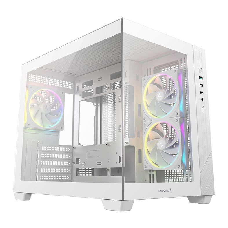 Gabinete Gamer Deepcool CG330, ARGB, Mid-Tower, Lateral de Vidro, Com 3 Fans, Branco, R-CG330-WHNGM3-G