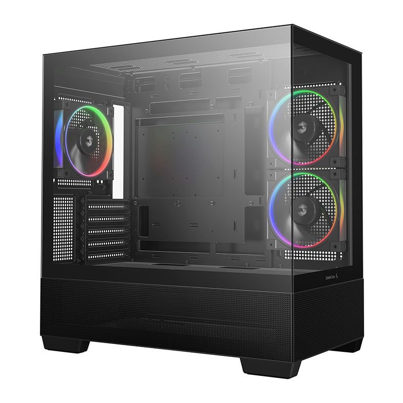 Gabinete Gamer Deepcool CG380, ARGB, Mini-Tower, Lateral de Vidro, Com 3 Fans, Preto, R-CG380-BKAGM3-G
