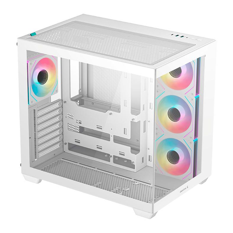 Gabinete Gamer Deepcool CG530 4F,ARGB, Mid-Tower, Lateral de Vidro, Com 4 Fans, Branco, R-CG530-WHADA4-G-1
