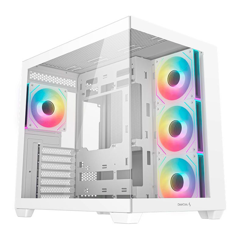 Gabinete Gamer Deepcool CG530 4F,ARGB, Mid-Tower, Lateral de Vidro, Com 4 Fans, Branco, R-CG530-WHADA4-G-1