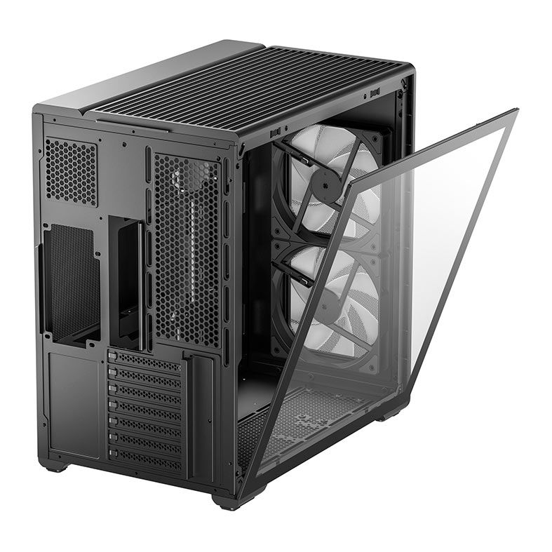 Gabinete Gamer Deepcool CG590 MESH, ARGB, Mid-Tower, Lateral de Vidro, Com 2 Fans, Preto, R-CG590MESH-BKANA2-G