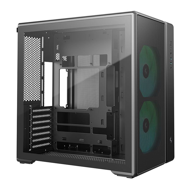 Gabinete Gamer Deepcool CG590 MESH, ARGB, Mid-Tower, Lateral de Vidro, Com 2 Fans, Preto, R-CG590MESH-BKANA2-G
