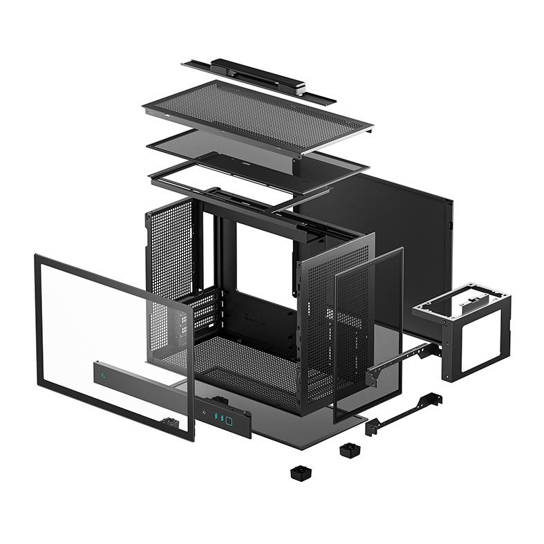 Gabinete Gamer Deepcool CH160 Plus, Mini-Tower, Lateral de Vidro, Preto, R-CH160-BKNGM0-G