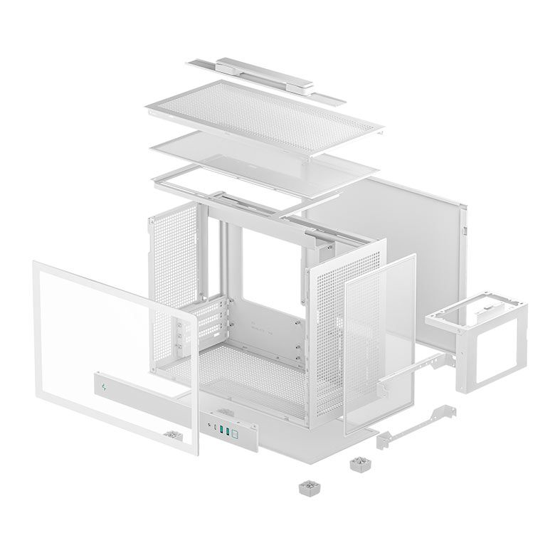 Gabinete Gamer Deepcool CH160 Plus, Mini-Tower, Lateral de Vidro, Branco, R-CH160-WHNGM0-G
