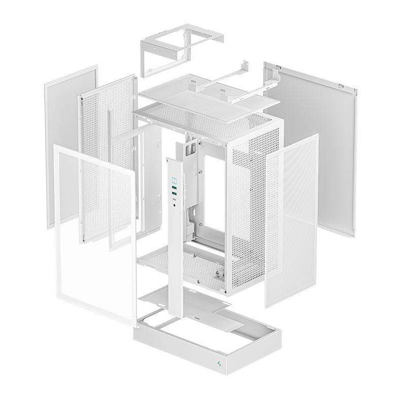 Gabinete Gamer Deepcool CH170 Plus, Mini-Tower, Lateral de Vidro, Branco, R-CH170-WHNGM0-G