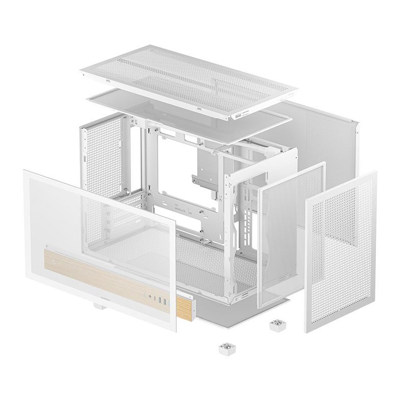 Gabinete Gamer Deepcool CH260 Wood, Mini-Tower, Lateral de Vidro, Branco, R-CH260-WHNWM0-G-1