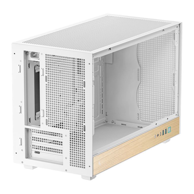 Gabinete Gamer Deepcool CH260 Wood, Mini-Tower, Lateral de Vidro, Branco, R-CH260-WHNWM0-G-1