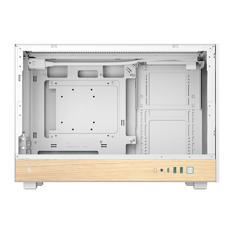 Gabinete Gamer Deepcool CH260 Wood, Mini-Tower, Lateral de Vidro, Branco, R-CH260-WHNWM0-G-1