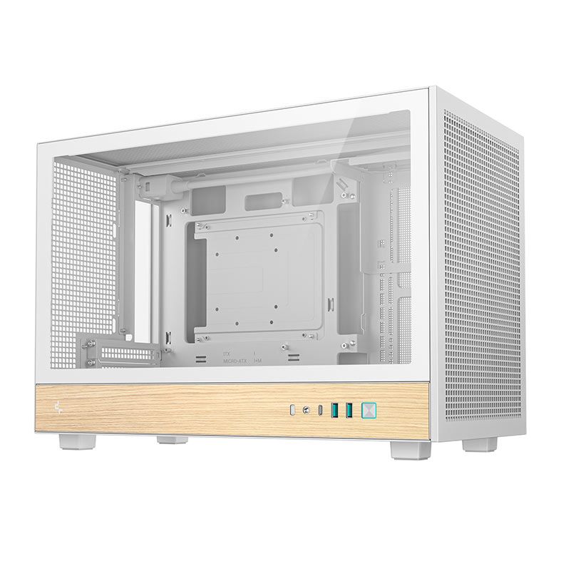 Gabinete Gamer Deepcool CH260 Wood, Mini-Tower, Lateral de Vidro, Branco, R-CH260-WHNWM0-G-1