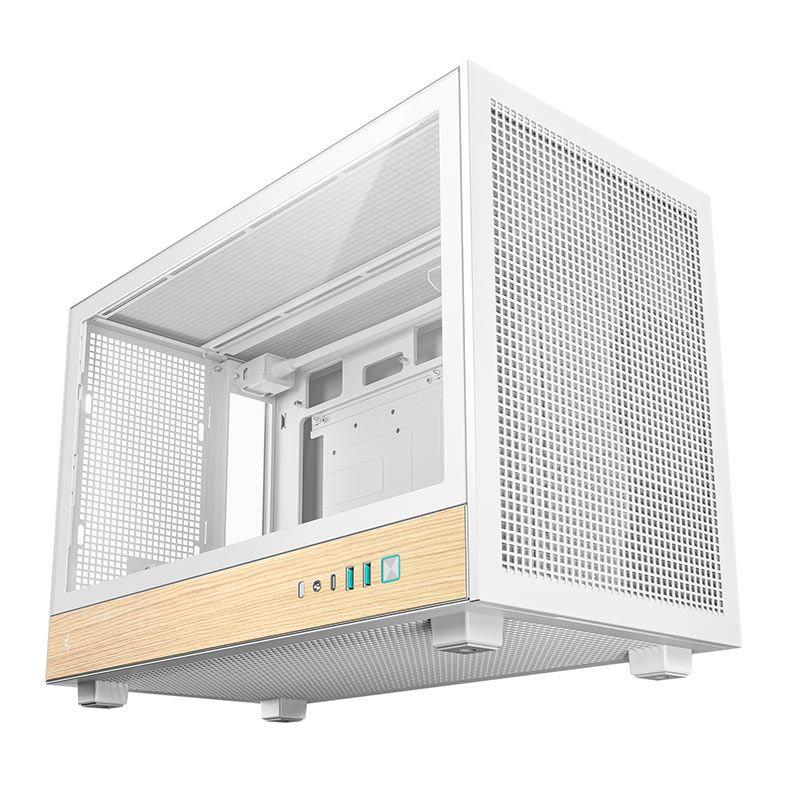 Gabinete Gamer Deepcool CH260 Wood, Mini-Tower, Lateral de Vidro, Branco, R-CH260-WHNWM0-G-1