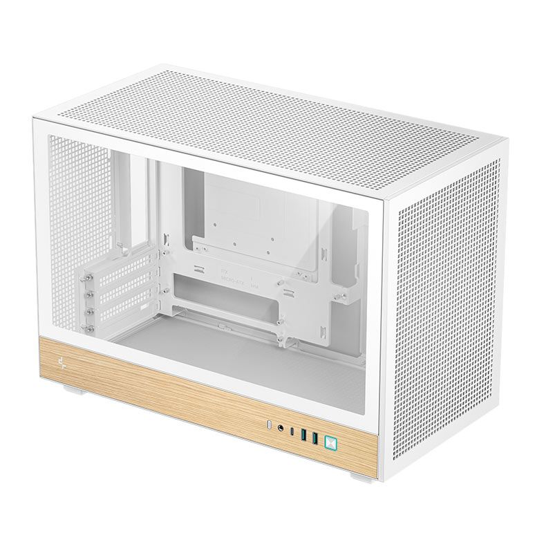 Gabinete Gamer Deepcool CH260 Wood, Mini-Tower, Lateral de Vidro, Branco, R-CH260-WHNWM0-G-1