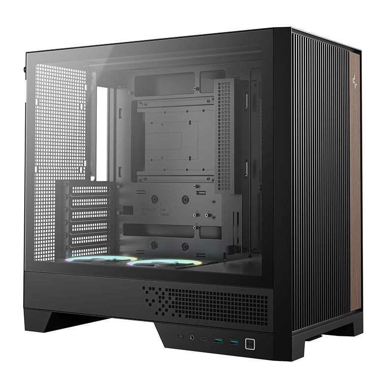 Gabinete Gamer Deepcool CL600, ARGB, Lateral de Vidro, Com 2 Fans, Mid-Tower, Preto, R-CL600-BKNNA2-G-1