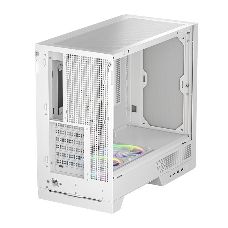 Gabinete Gamer Deepcool CL600, ARGB, Lateral de Vidro, Com 2 Fans, Mid-Tower, Branco, R-CL600-WHNNA2-G-1