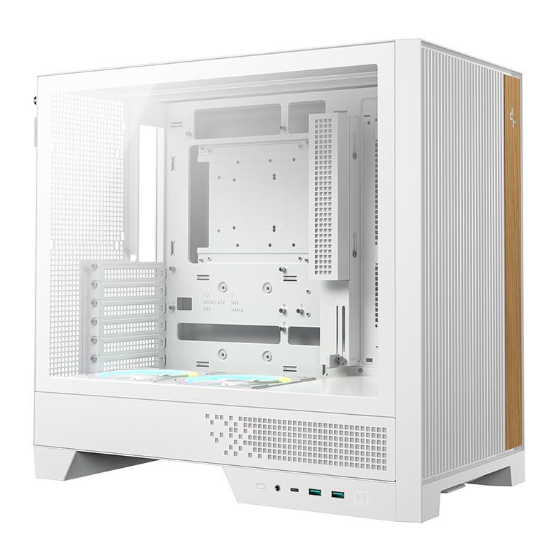 Gabinete Gamer Deepcool CL600, ARGB, Lateral de Vidro, Com 2 Fans, Mid-Tower, Branco, R-CL600-WHNNA2-G-1