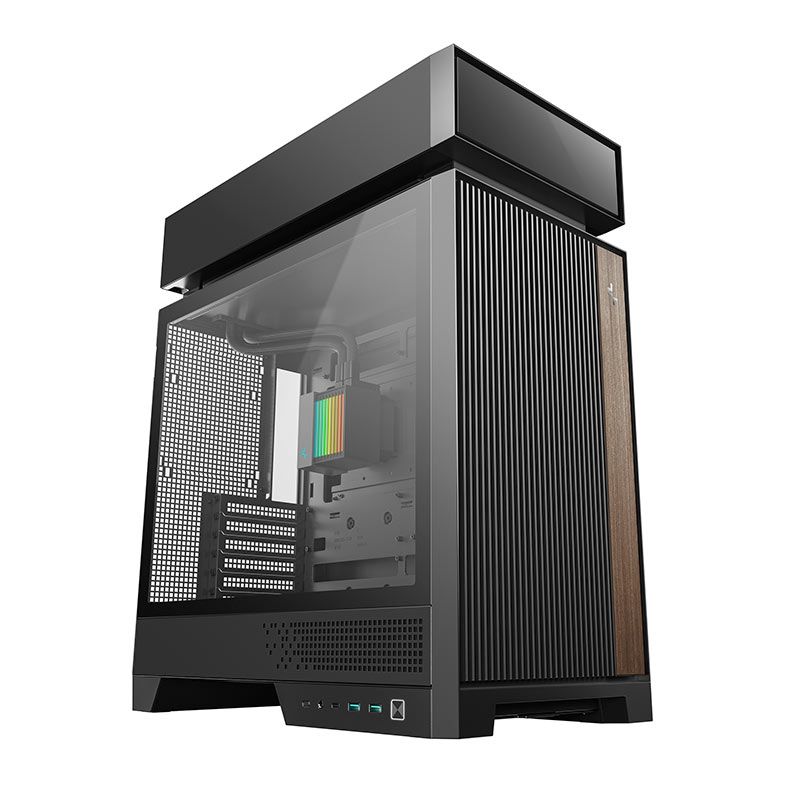 Gabinete Gamer Deepcool CL6600, ARGB, Mid-Tower, Lateral de Vidro, Com 2 Fans + Water Cooler 360mm, Preto, R-CL6600-BKNNA0-G-1