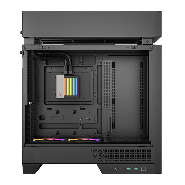 Gabinete Gamer Deepcool CL6600, ARGB, Mid-Tower, Lateral de Vidro, Com 2 Fans + Water Cooler 360mm, Preto, R-CL6600-BKNNA0-G-1