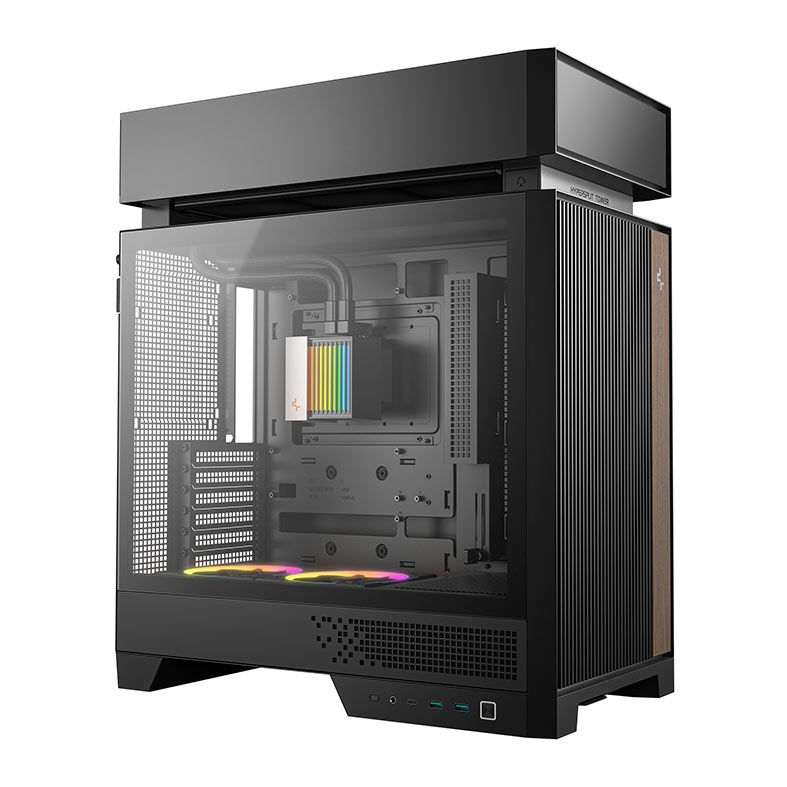 Gabinete Gamer Deepcool CL6600, ARGB, Mid-Tower, Lateral de Vidro, Com 2 Fans + Water Cooler 360mm, Preto, R-CL6600-BKNNA0-G-1