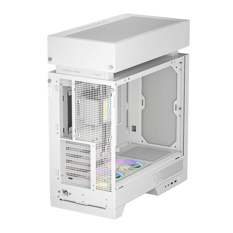 Gabinete Gamer Deepcool CL6600, ARGB, Mid-Tower, Lateral de Vidro, Com 2 Fans + Water Cooler 360mm, Branco, R-CL6600-WHNNA0-G