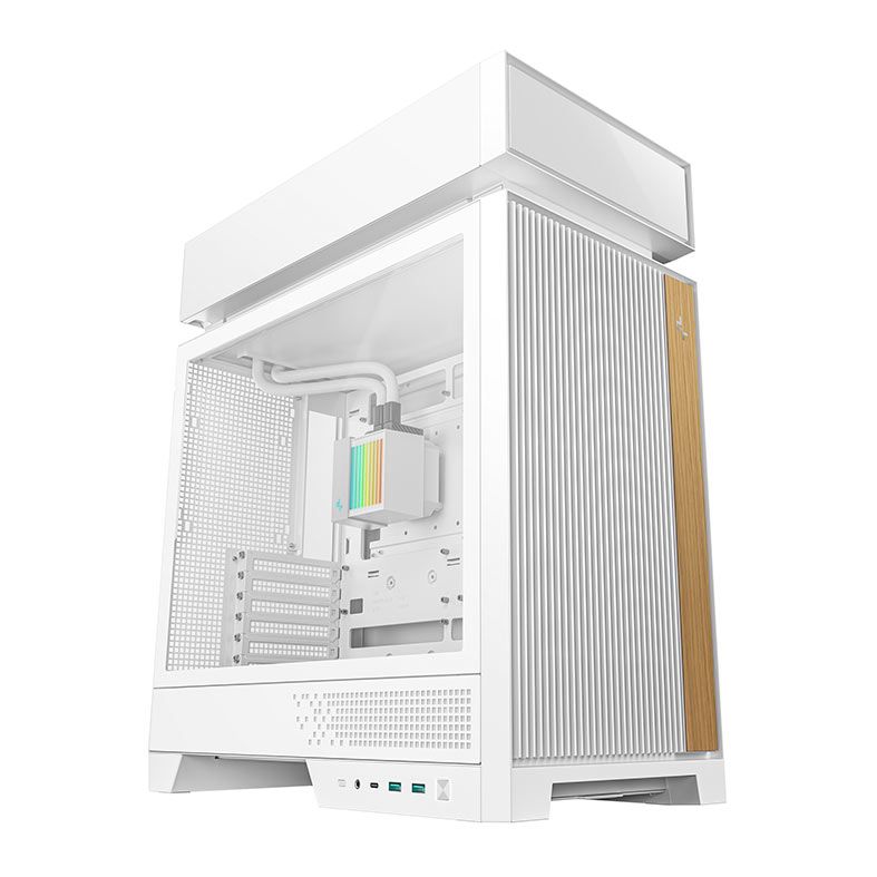 Gabinete Gamer Deepcool CL6600, ARGB, Mid-Tower, Lateral de Vidro, Com 2 Fans + Water Cooler 360mm, Branco, R-CL6600-WHNNA0-G