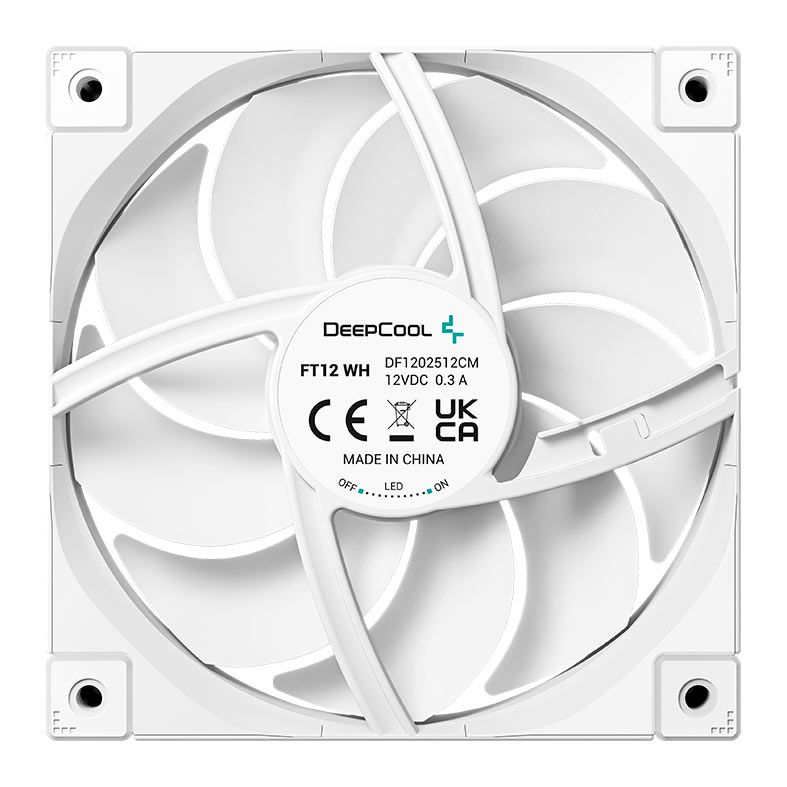 Ventoinha Deepcool FT12, Led Branco, 120mm, Branco, R-FT12-WHWPN1-G