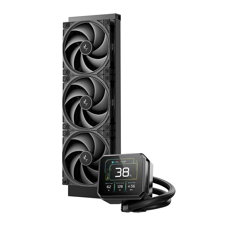 Water Cooler Deepcool Spartacus, RGB, 360mm, Com tela LCD, Preto, R-SPT360-BKDSMP-G-1