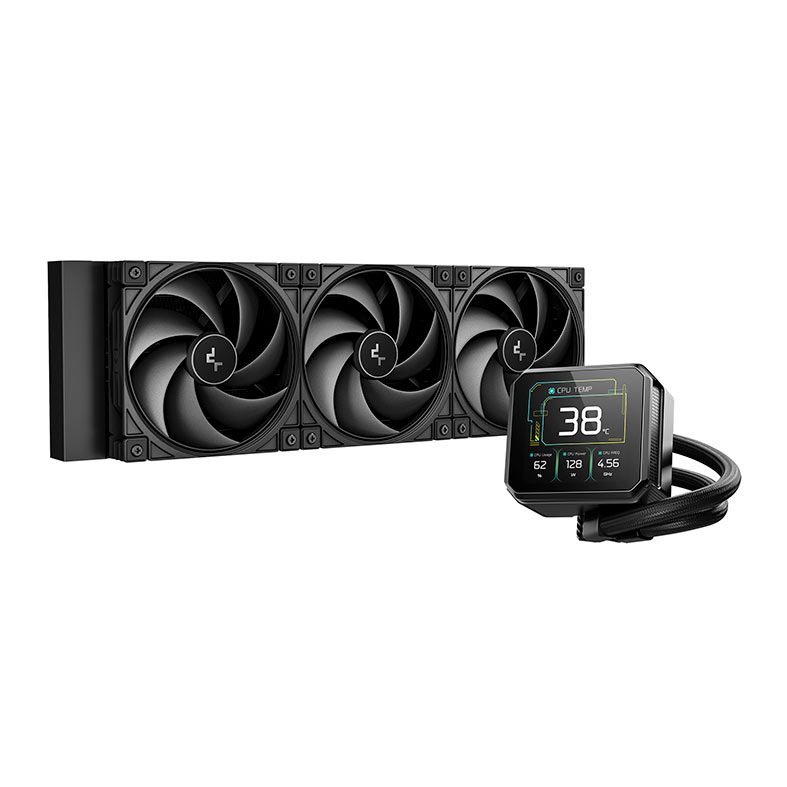 Water Cooler Deepcool Spartacus, RGB, 360mm, Com tela LCD, Preto, R-SPT360-BKDSMP-G-1