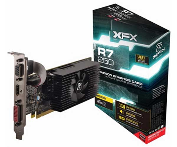 Placa de Video XFX Radeon R7 250 2GB DDR3 Low Profile 128-bit, R7-250E-CLF4