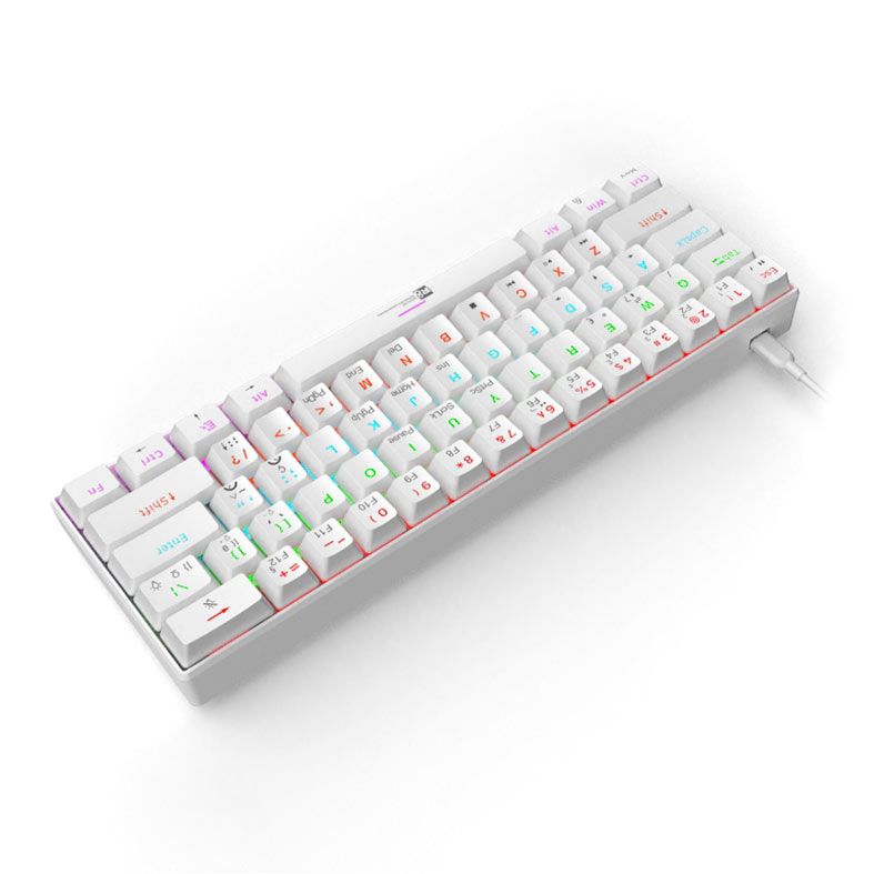 OPENBOX Teclado Mecanico R8 1037, RGB, ABNT2, Switch Azul, Branco, R8-1037WH-RBW-ABNT2