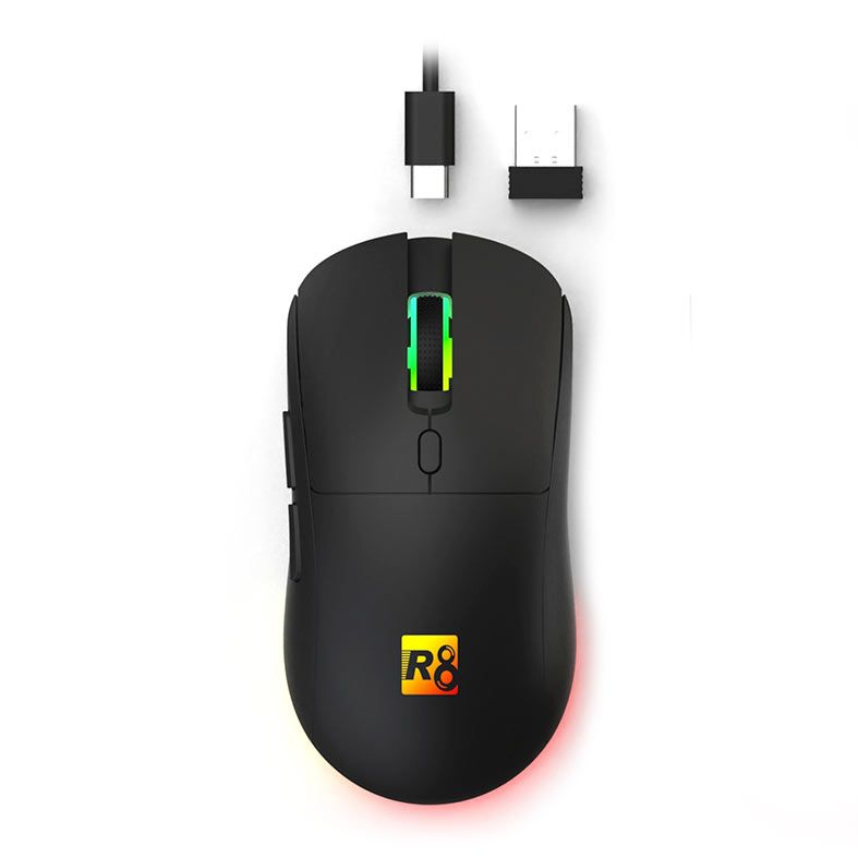 OPENBOX Mouse R8 1763, 3200DPI, 6 Botoes, Wireless, Preto, R8-1763WL-BK
