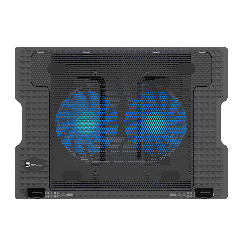 Base Para Notebook R8 C104, Ate 17 Pol, 2 Fans, Preto, R8-C104-BK
