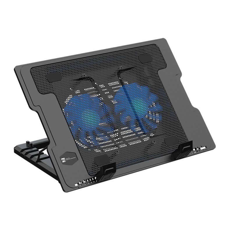 Base Para Notebook R8 C104, Ate 17 Pol, 2 Fans, Preto, R8-C104-BK