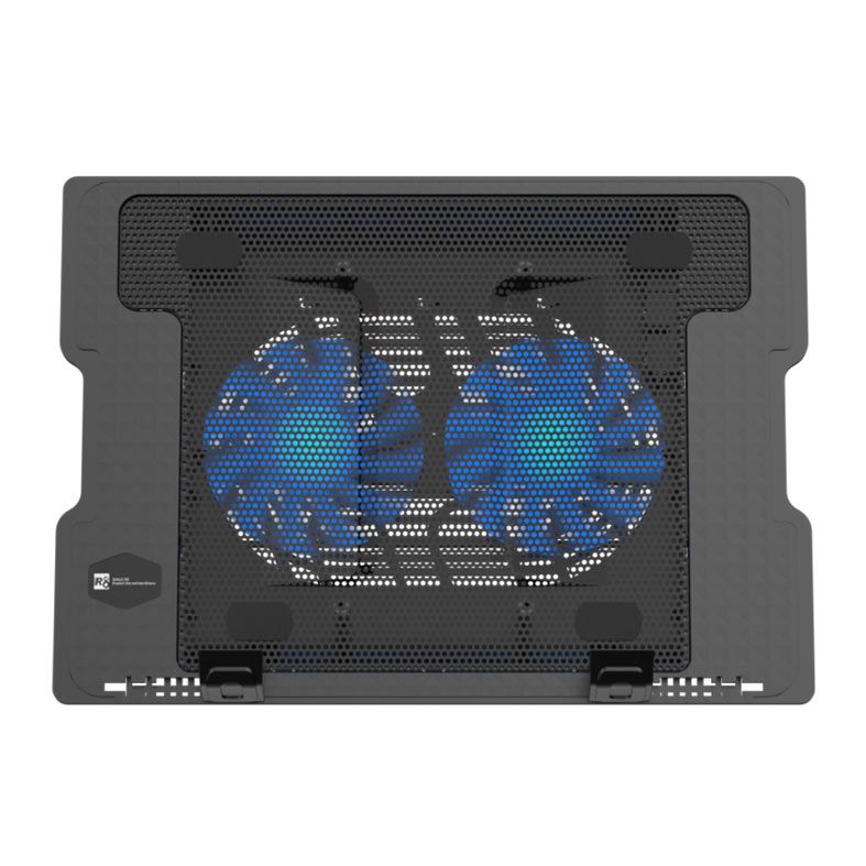 Base Para Notebook R8 C104, Ate 17 Pol, 2 Fans, Preto, R8-C104-BK