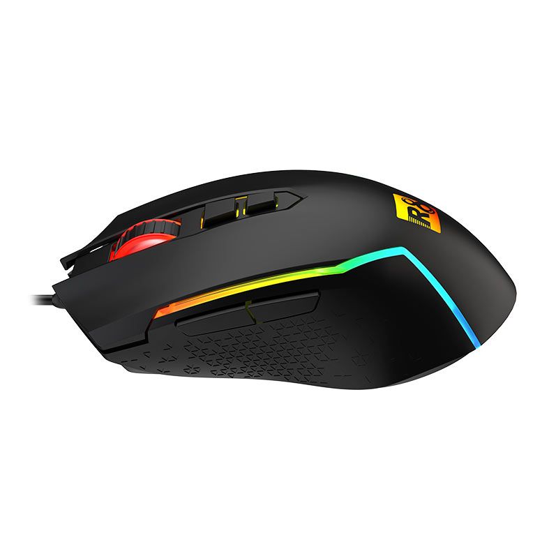 Mouse Gamer R8 G203, RGB, 7200 DPI, 7 Botoes, USB, Preto, R8-G203-BK